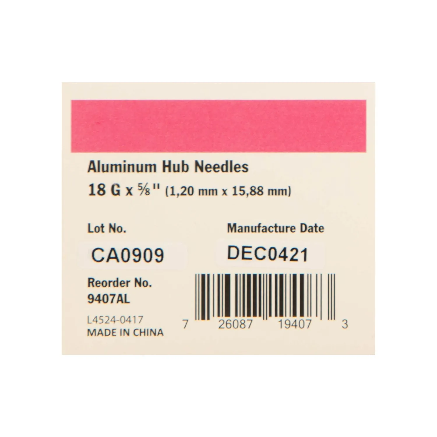 Ideal Aluminum Hub Needles, Box of 100
