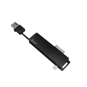 iLuv CuteSync Black Portable Keychain Sync with Charging Cable iCB12BLK