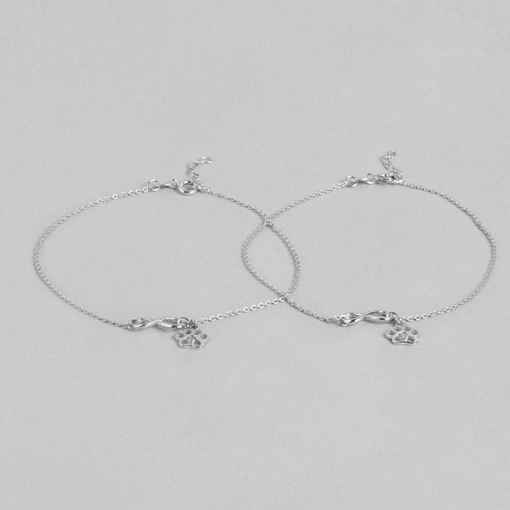 Infinity and Paw 925 Sterling Silver Anklets