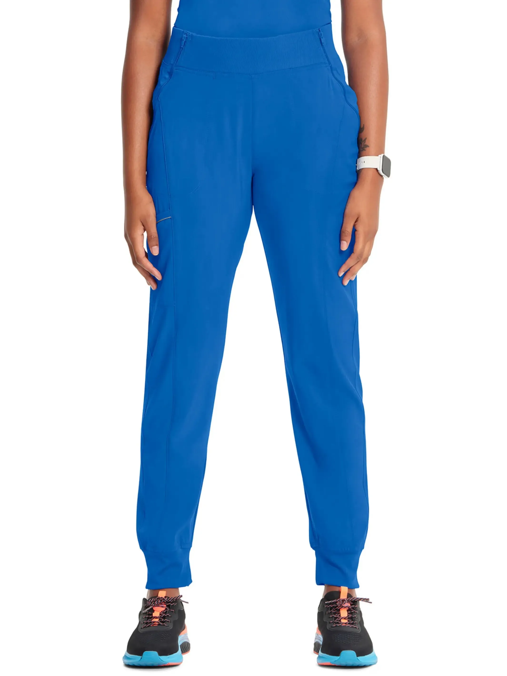 Infinity Women's Scrub Set Mock Wrap Top & Joggers | Royal Blue