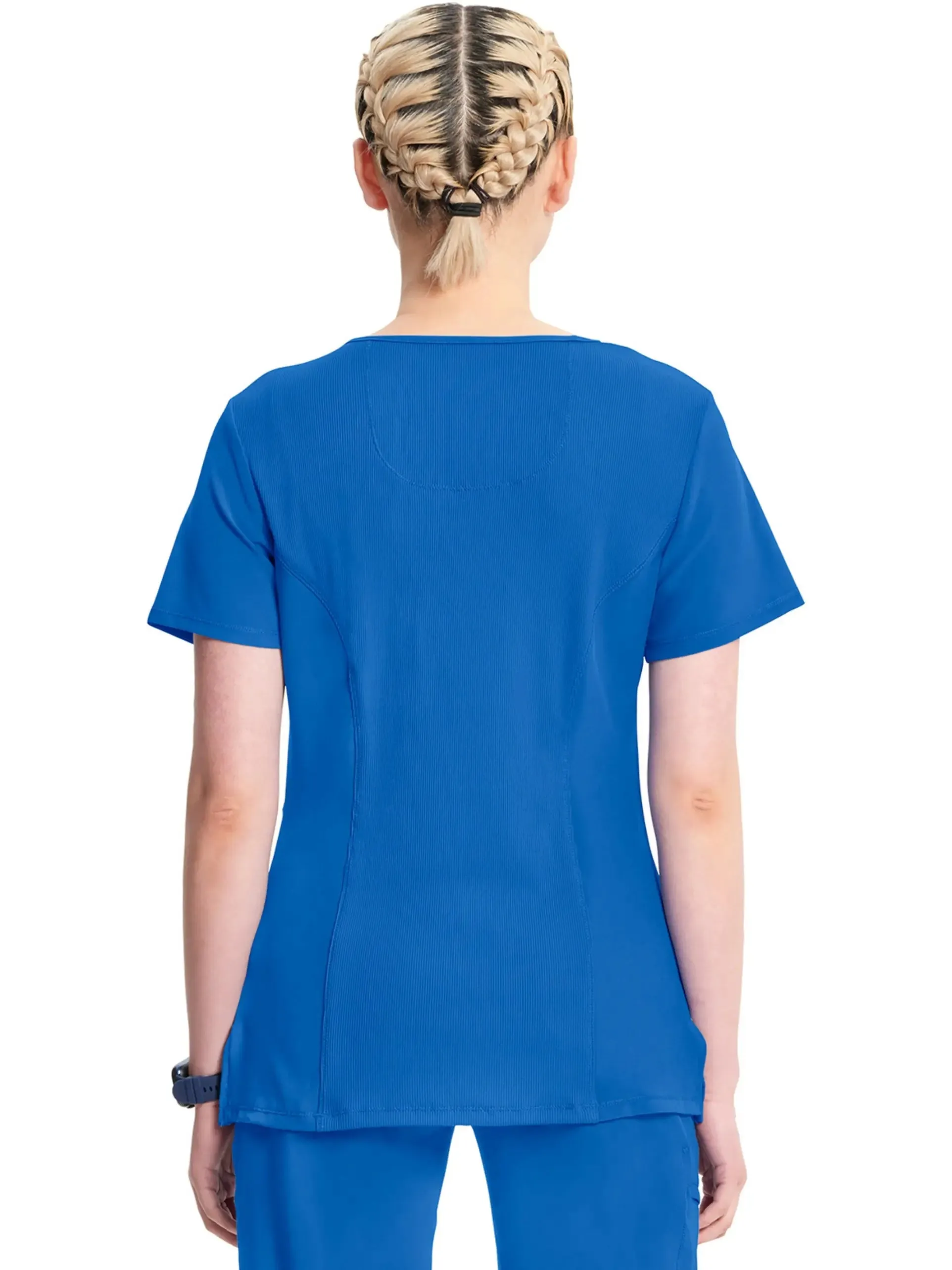 Infinity Women's Scrub Set Mock Wrap Top & Joggers | Royal Blue