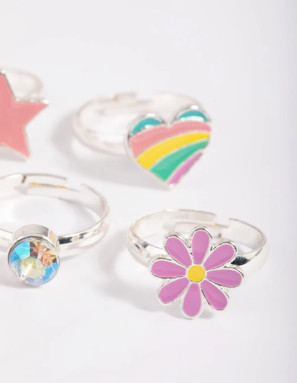 Kids Y2K Rainbow Rings