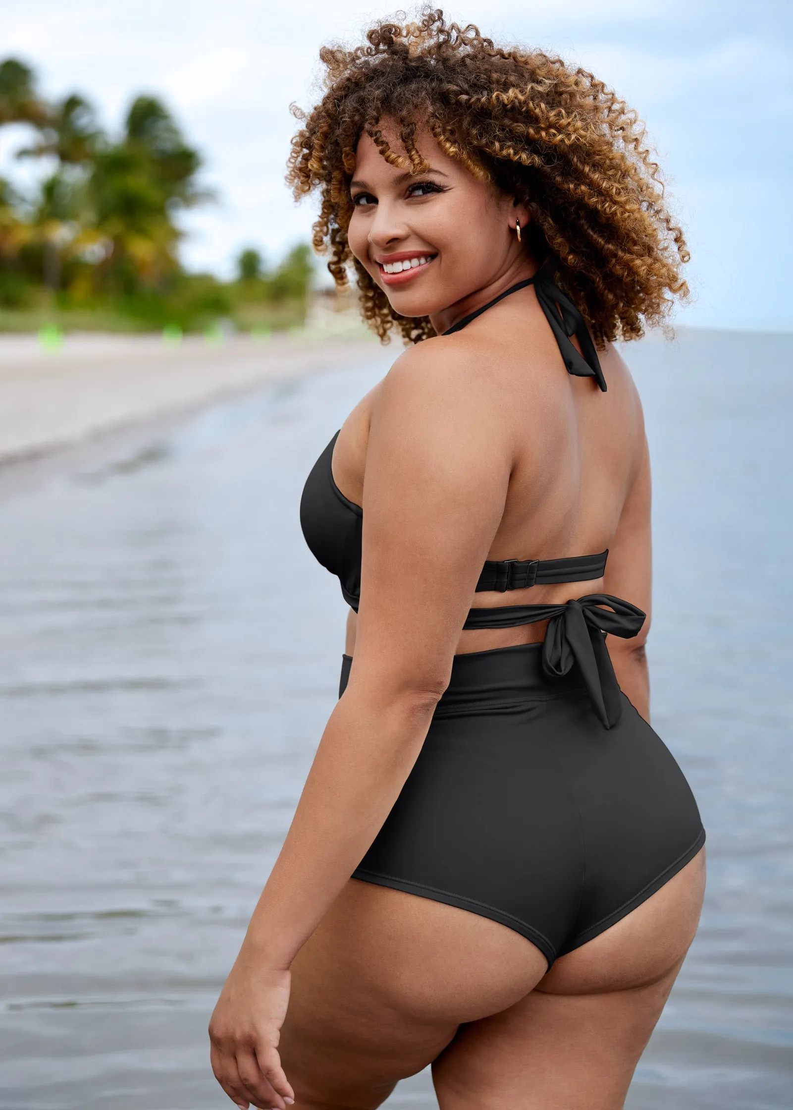Laguna Wrap Bikini Top - Black Beauty