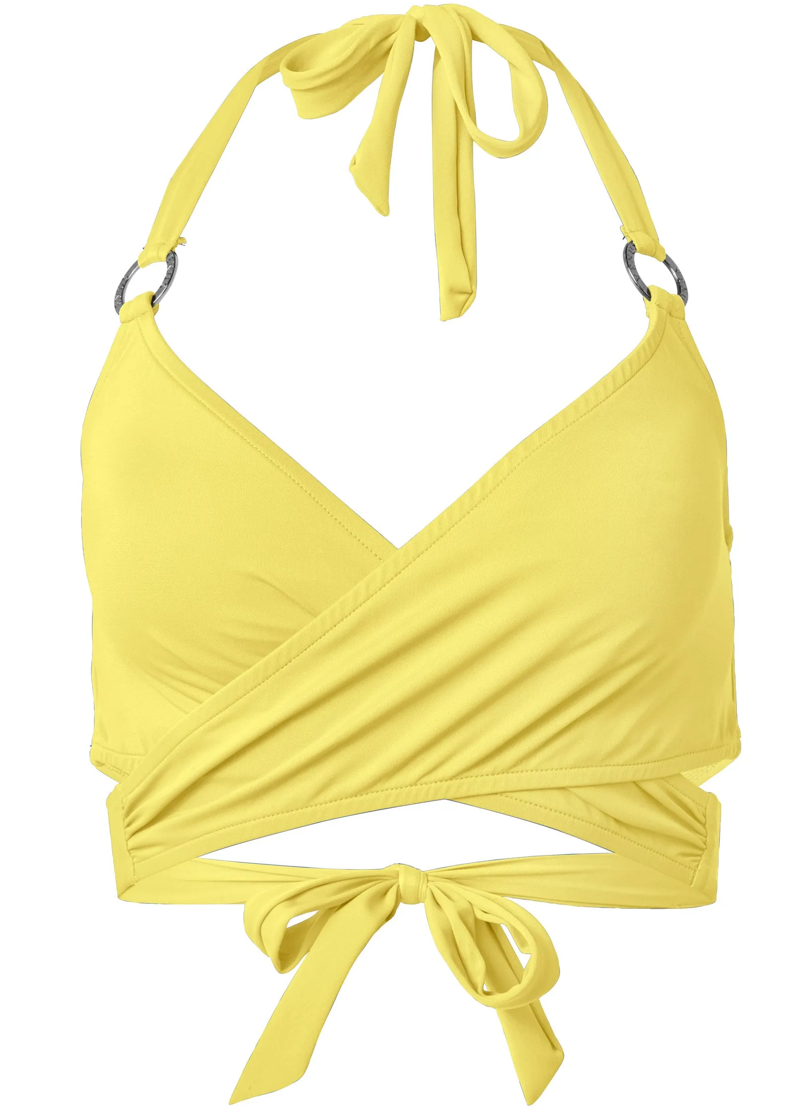 Laguna Wrap Bikini Top - Pastel Yellow