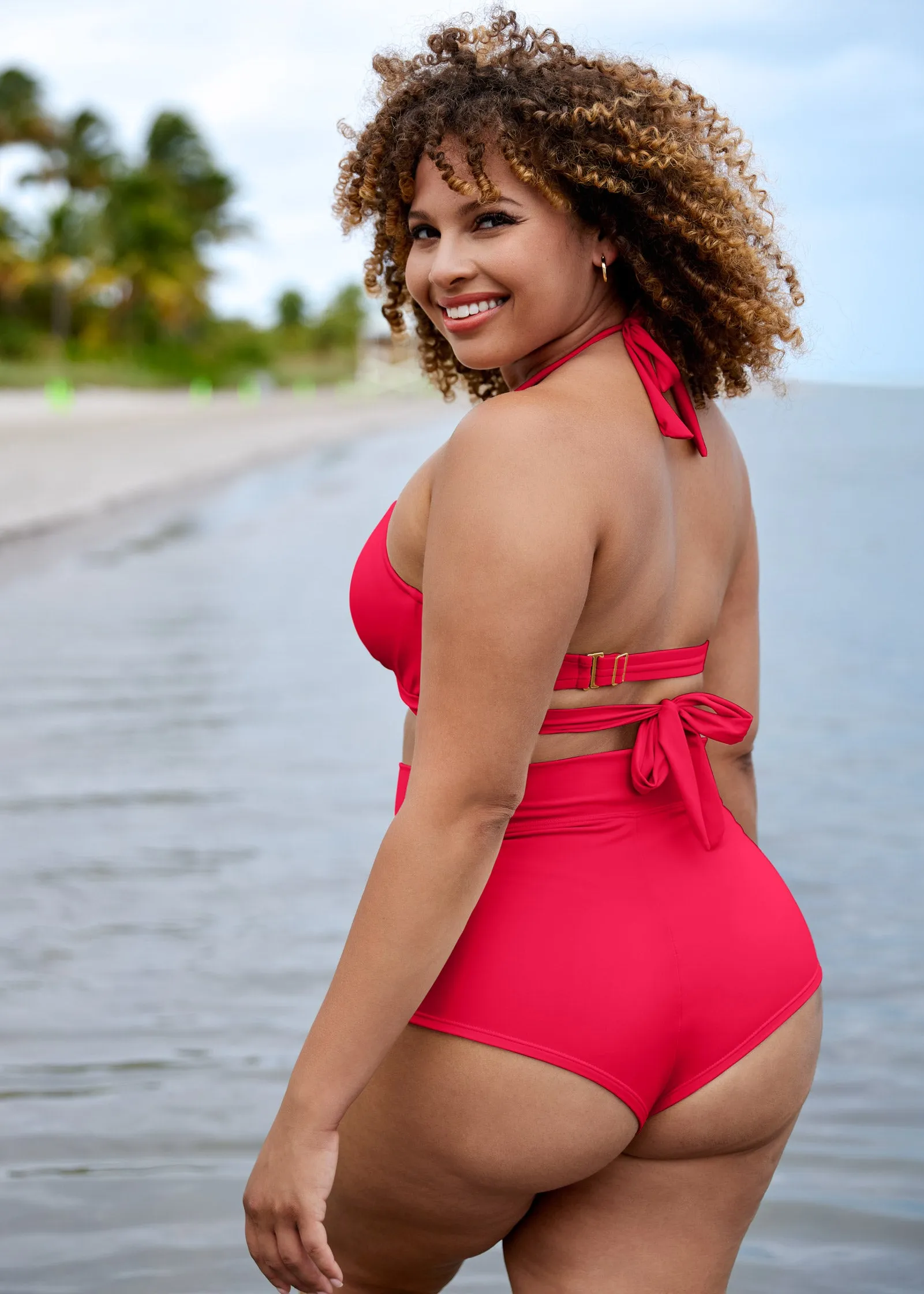 Laguna Wrap Bikini Top - Red Hot