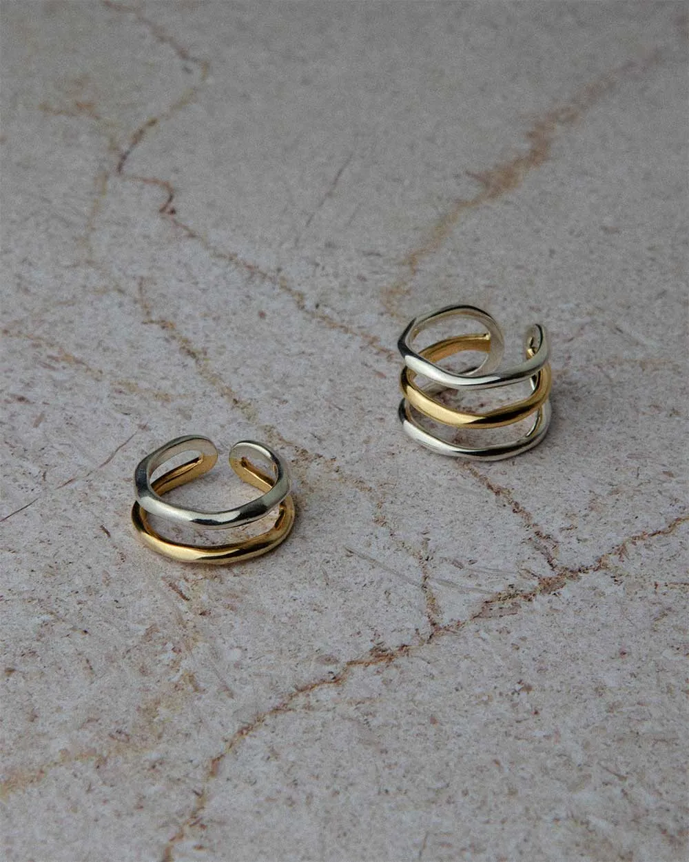 Lava Adjustable Two Tone Ring