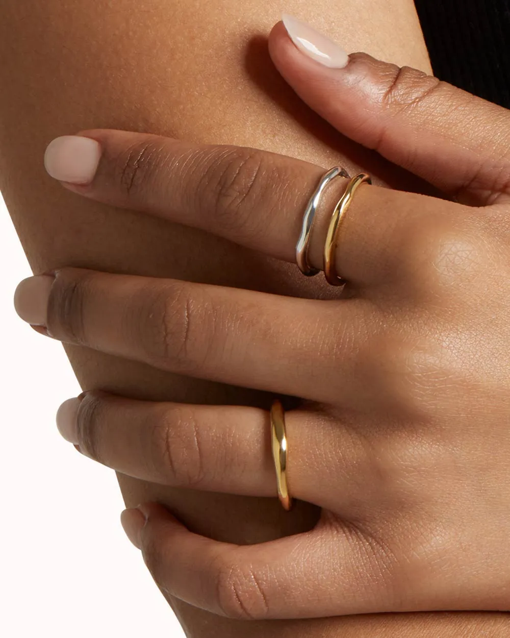 Lava Adjustable Two Tone Ring