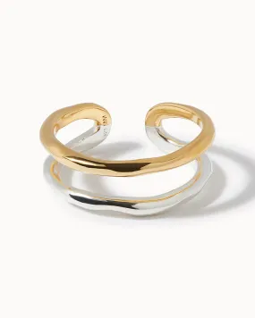 Lava Adjustable Two Tone Ring