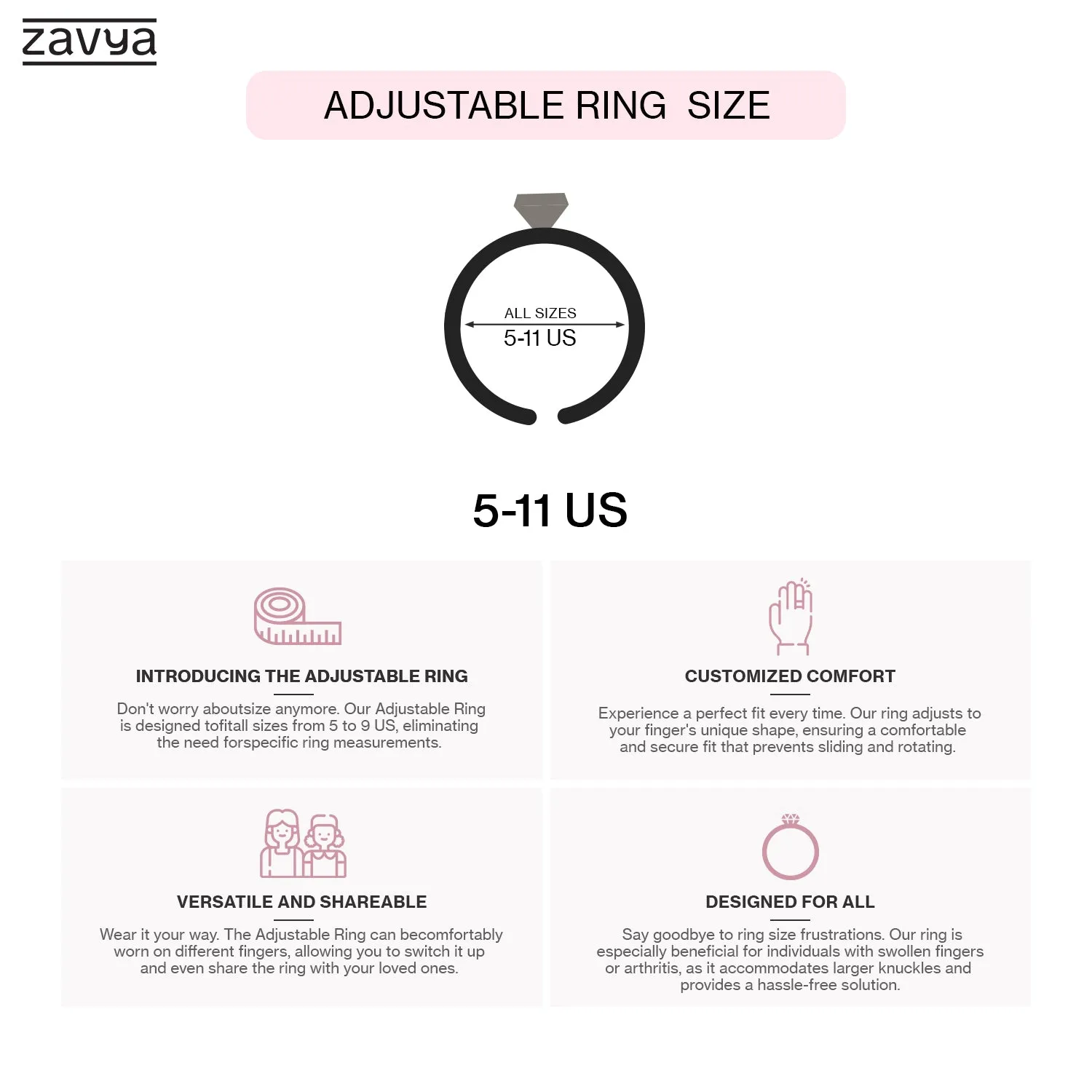 Love Line 925 Sterling Silver Couple Ring Bands (Adjustable)