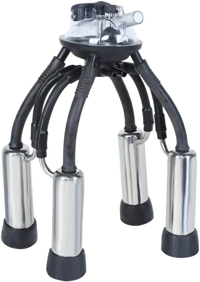 Meubon Milking Machine Bucket,Portable Transparent 32L Cow Milker Dairy Milking Machine Bucket Tank Barrel for Dairy Farm