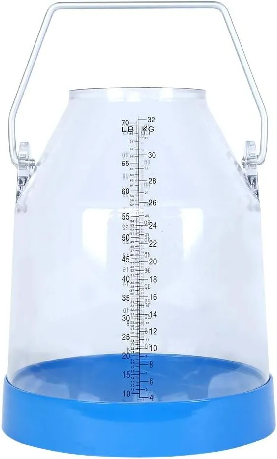 Meubon Milking Machine Bucket,Portable Transparent 32L Cow Milker Dairy Milking Machine Bucket Tank Barrel for Dairy Farm