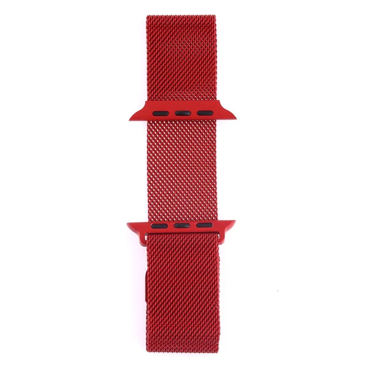 Milanese Loop Magnetic Stainless Steel Watch Band for Apple Watch Ultra 49mm&Watch Ultra 2 49mm / Series 10 46mm / 9&8&7 45mm / SE 3&SE 2&6&SE&5&4 44mm / 3&2&1 42mm(Red)