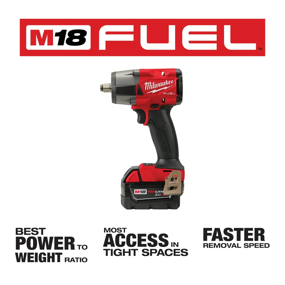 Milwaukee M18 Fuel 1/2" Mid-Torque Impact Wrench with Friction Ring Kit