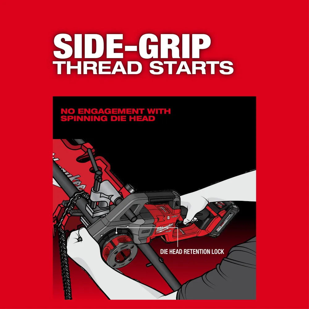 Milwaukee M18 Fuel Compact 1/2"-1-1/4" Alloy NPT Portable Pipe Threading Forged Aluminum Die Head Kit