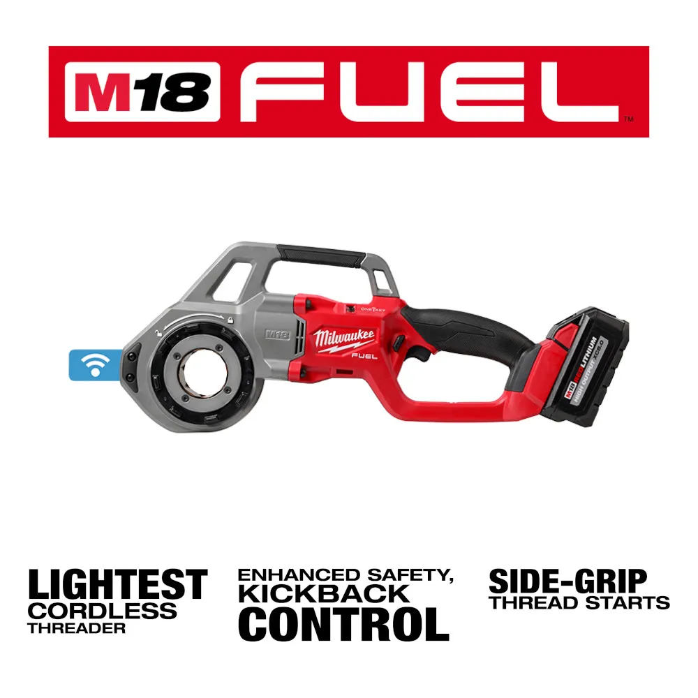 Milwaukee M18 Fuel Compact 1/2"-1-1/4" Alloy NPT Portable Pipe Threading Forged Aluminum Die Head Kit
