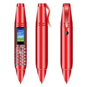 Mini CellPhone Recording Pen with Tiny LCD Screen GSM Dual SIM Camera Flashlight and Bluetooth Dialer