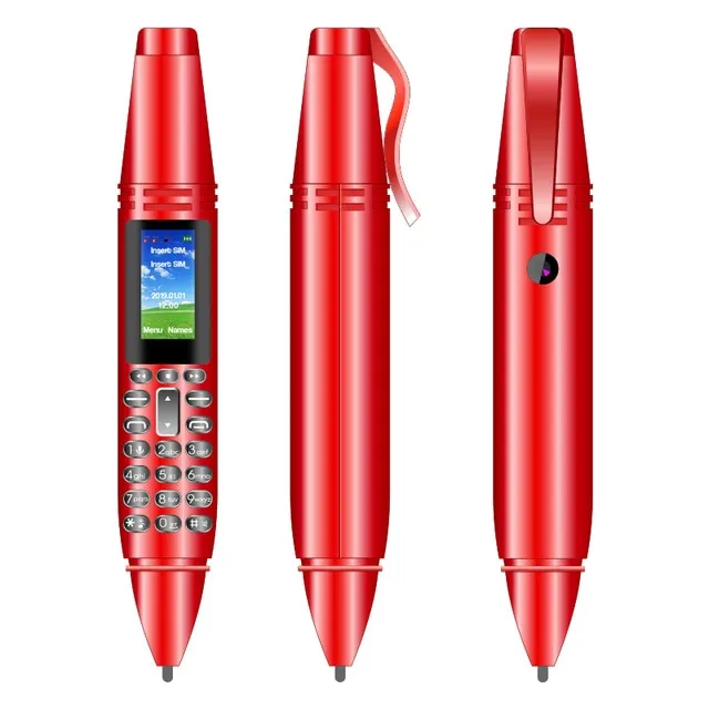 Mini CellPhone Recording Pen with Tiny LCD Screen GSM Dual SIM Camera Flashlight and Bluetooth Dialer