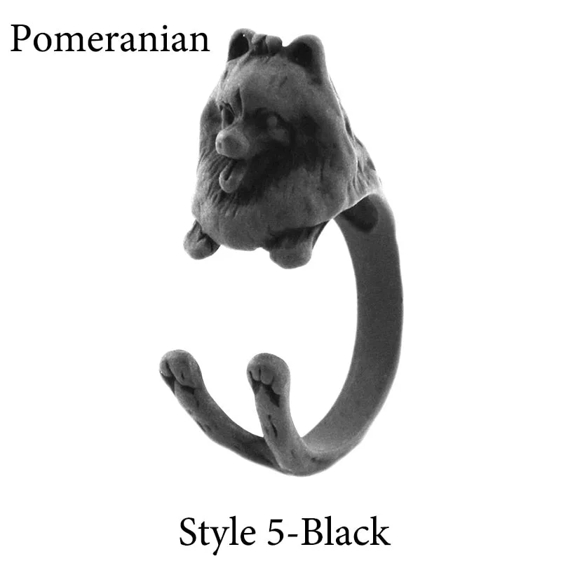 Miniature Schnauzer & Rat Terrier & Pomeranian & Bull Terrier & Boston Terrier Dog Ring Men Anel Animal Rings for Women