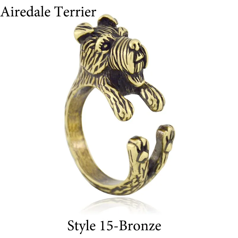 Miniature Schnauzer & Rat Terrier & Pomeranian & Bull Terrier & Boston Terrier Dog Ring Men Anel Animal Rings for Women