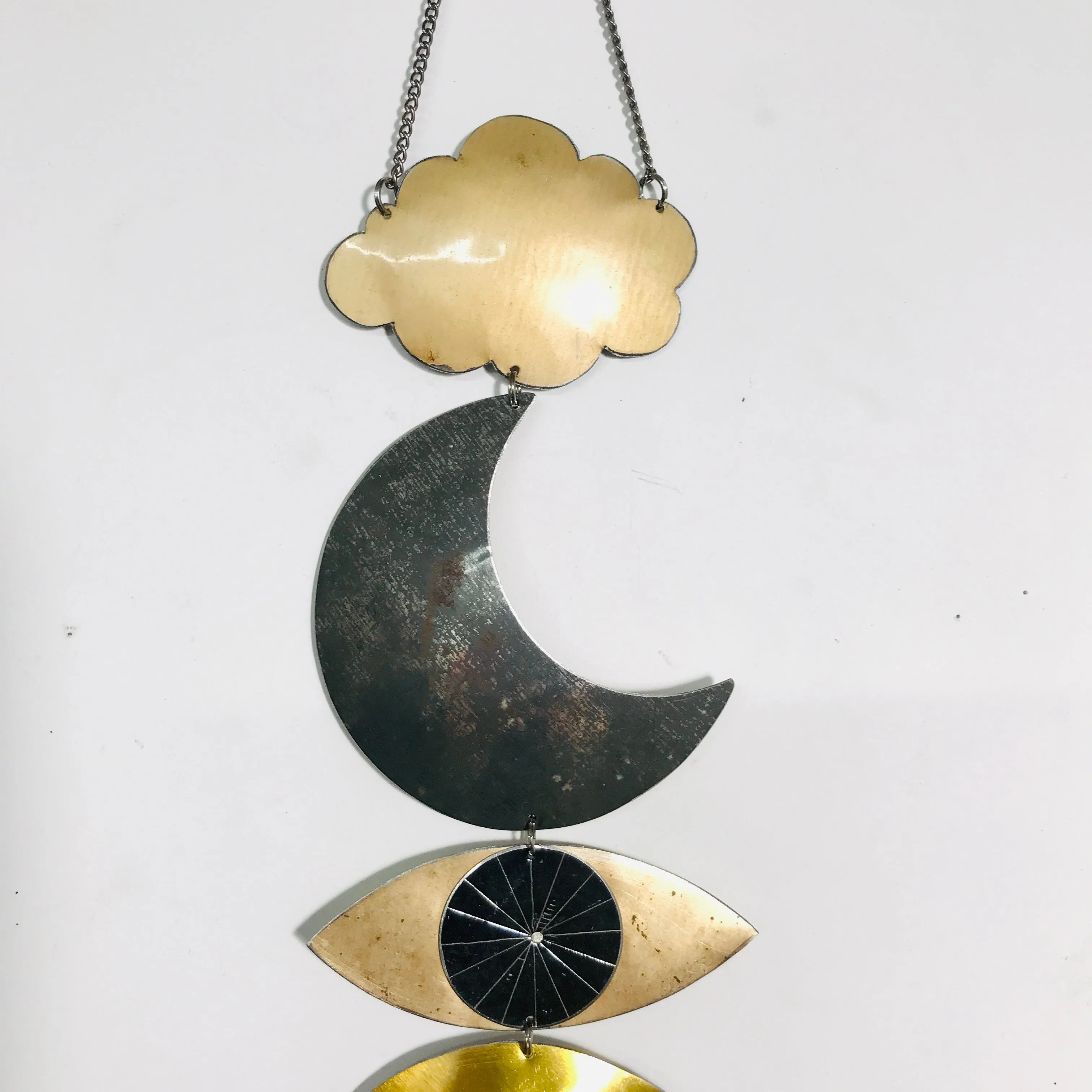 Mixed Silvers & Golds Protective Eye Talisman Wall Hanging