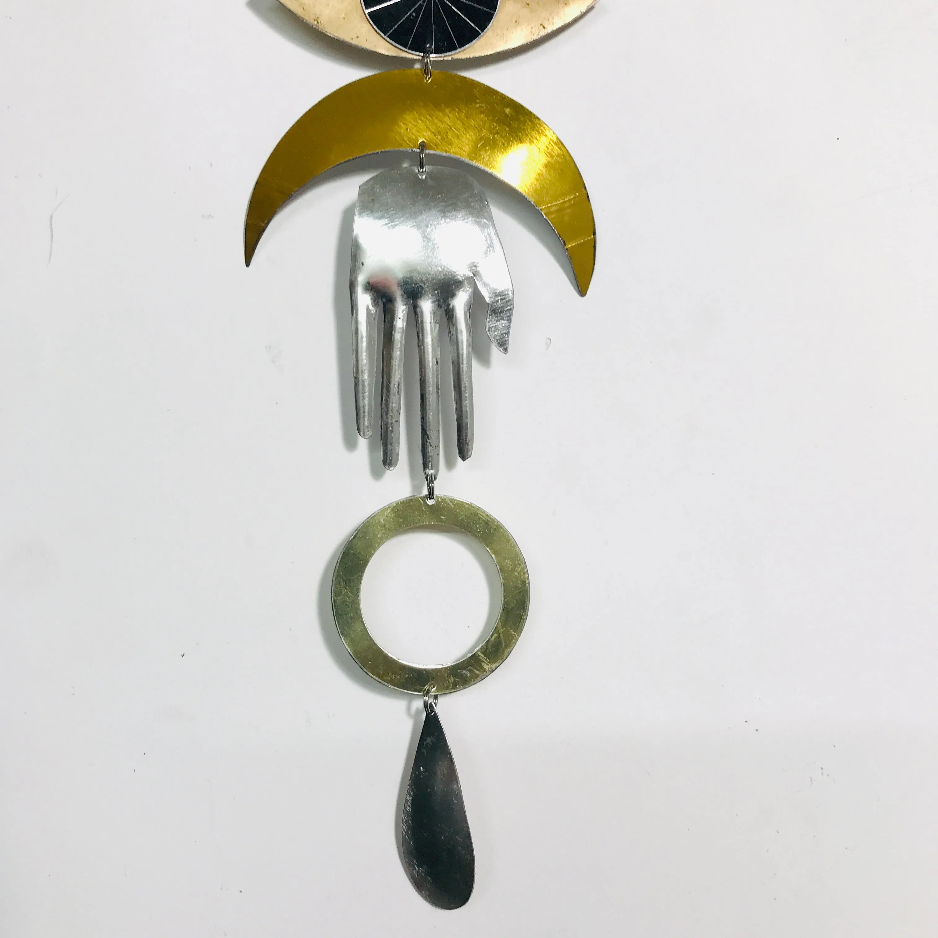 Mixed Silvers & Golds Protective Eye Talisman Wall Hanging