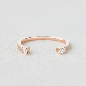 Moissanite Cuff Rose Gold Ring