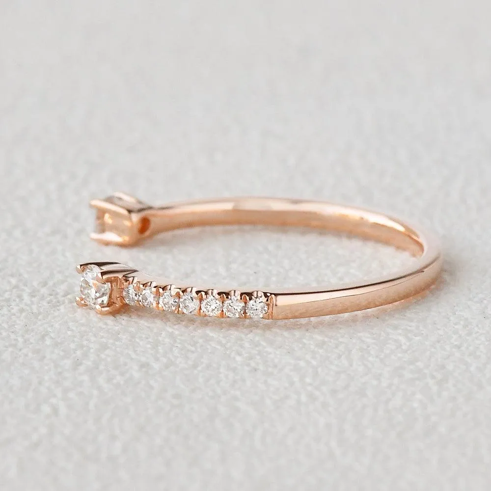 Moissanite Cuff Rose Gold Ring