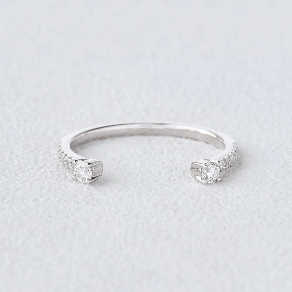Moissanite Cuff Rose Gold Ring