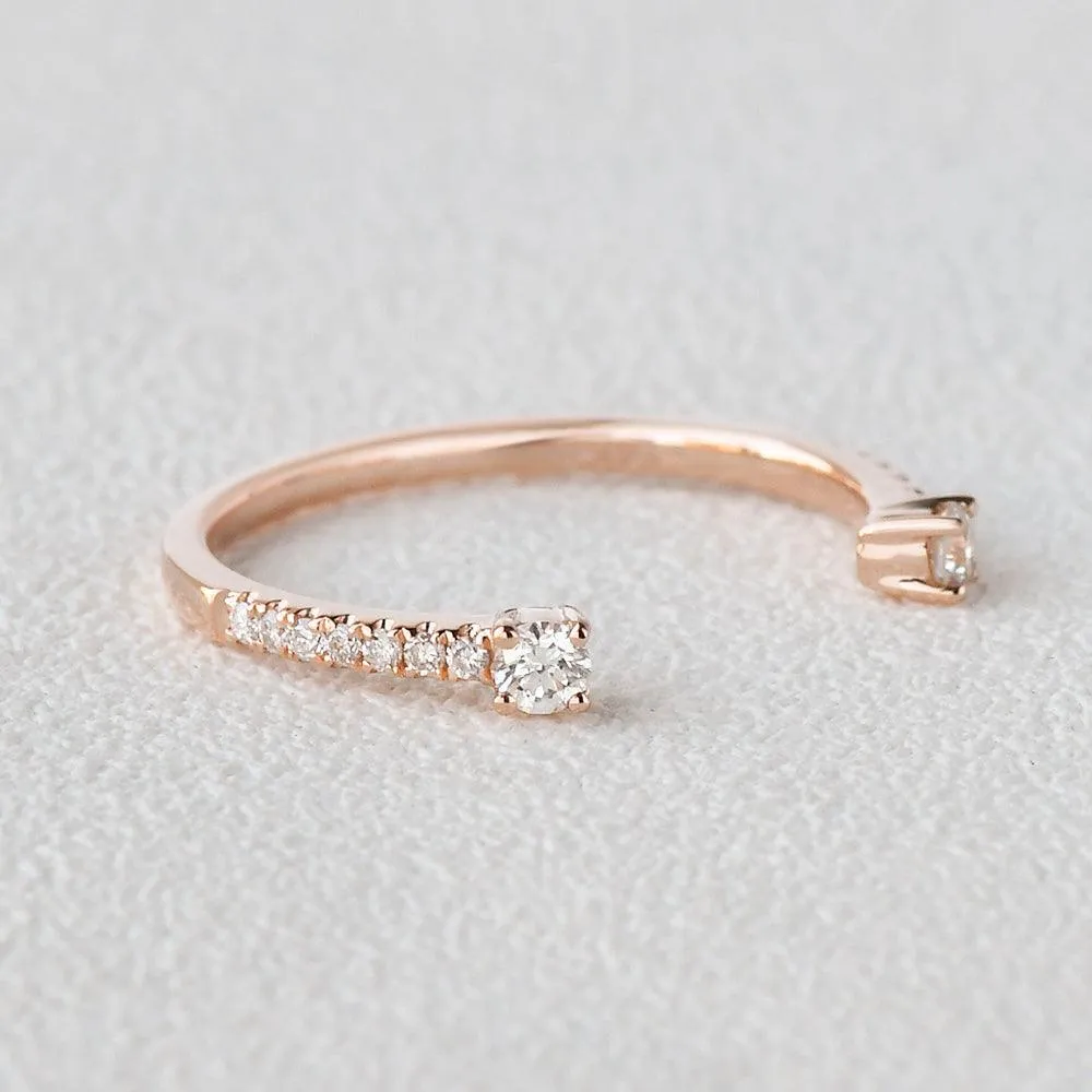Moissanite Cuff Rose Gold Ring