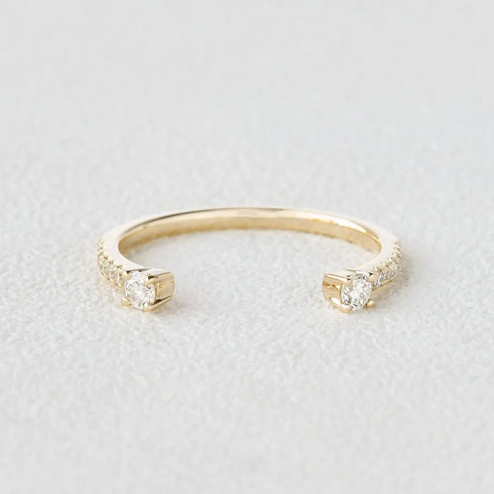 Moissanite Cuff Rose Gold Ring