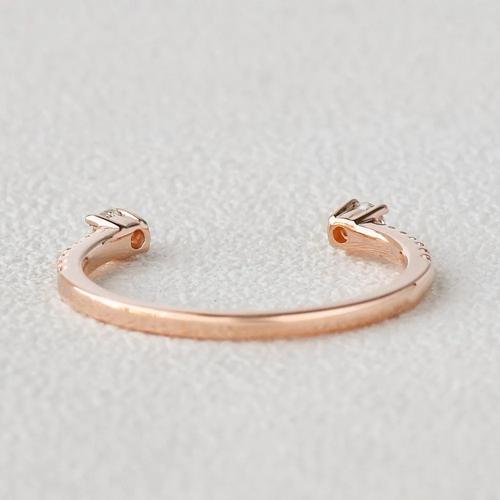 Moissanite Cuff Rose Gold Ring