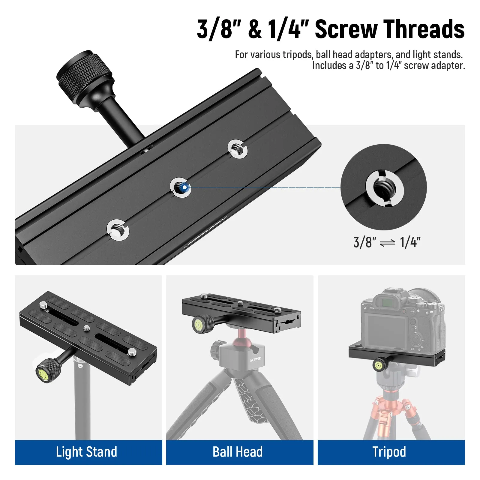NEEWER QR150 Quick Release Plate with Clamp Set