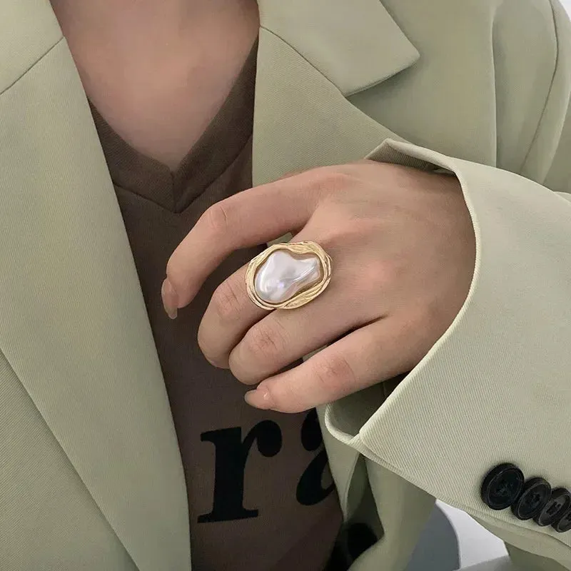 New Design Starfish Imitation Gold Adjustable Fashion Accessory Ring