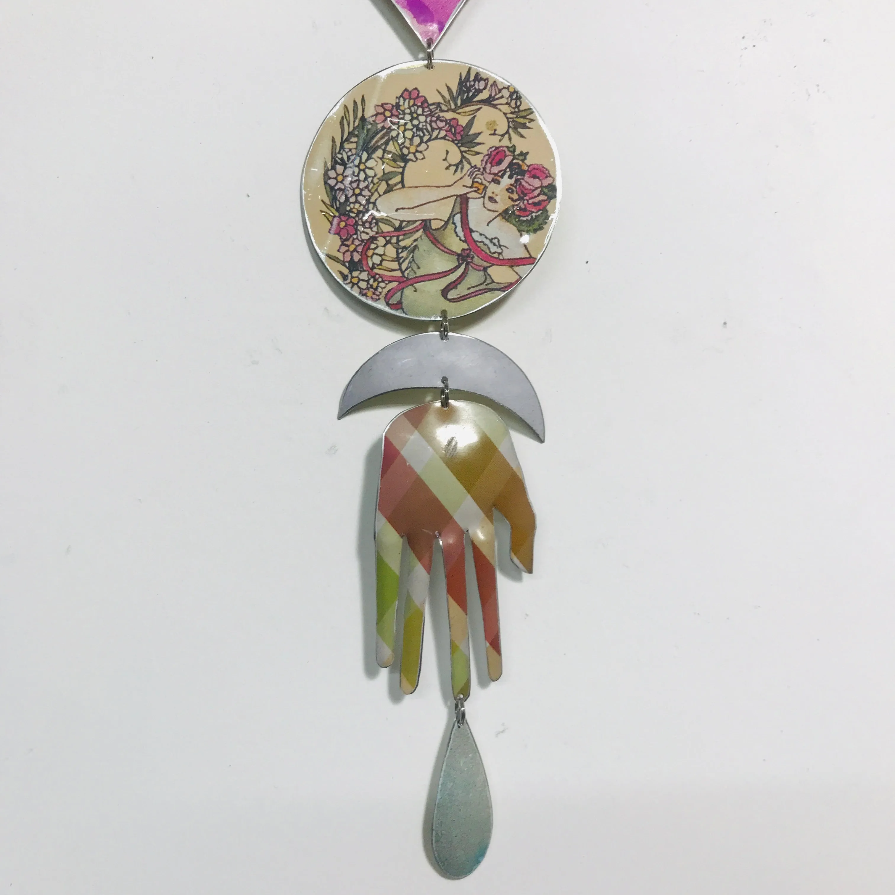 Nouveau Pinks & Greens Protective Talisman Wall Hanging