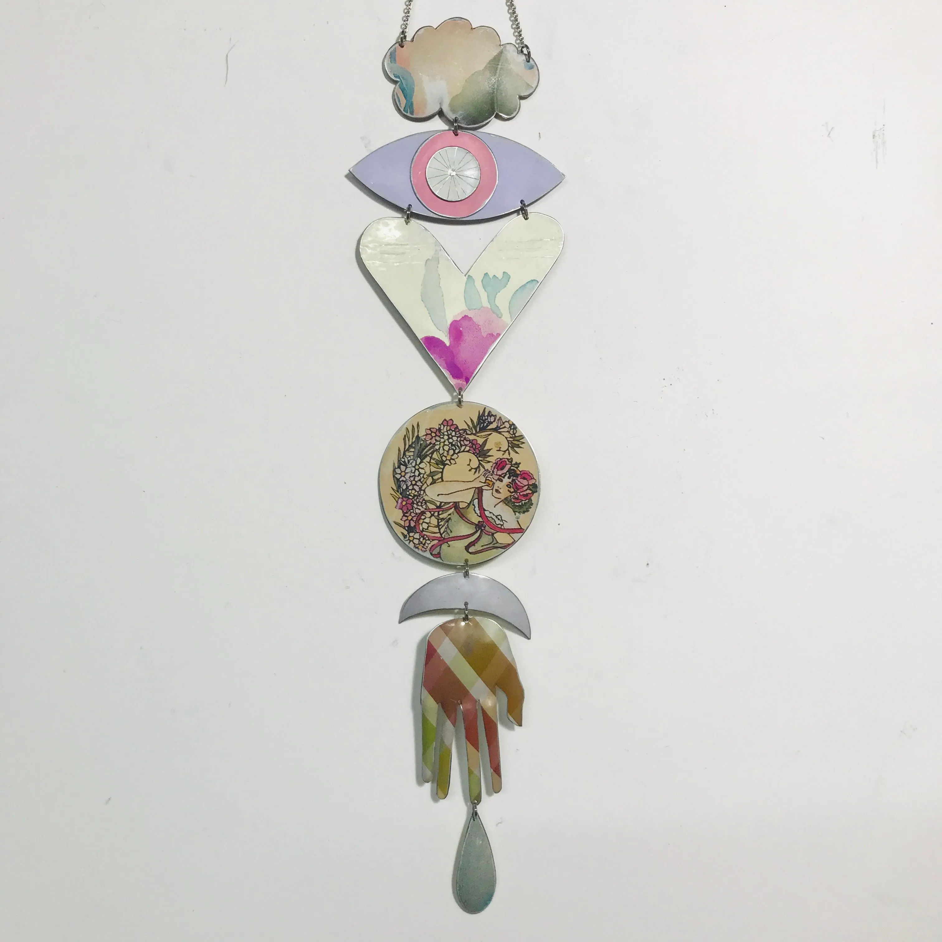 Nouveau Pinks & Greens Protective Talisman Wall Hanging