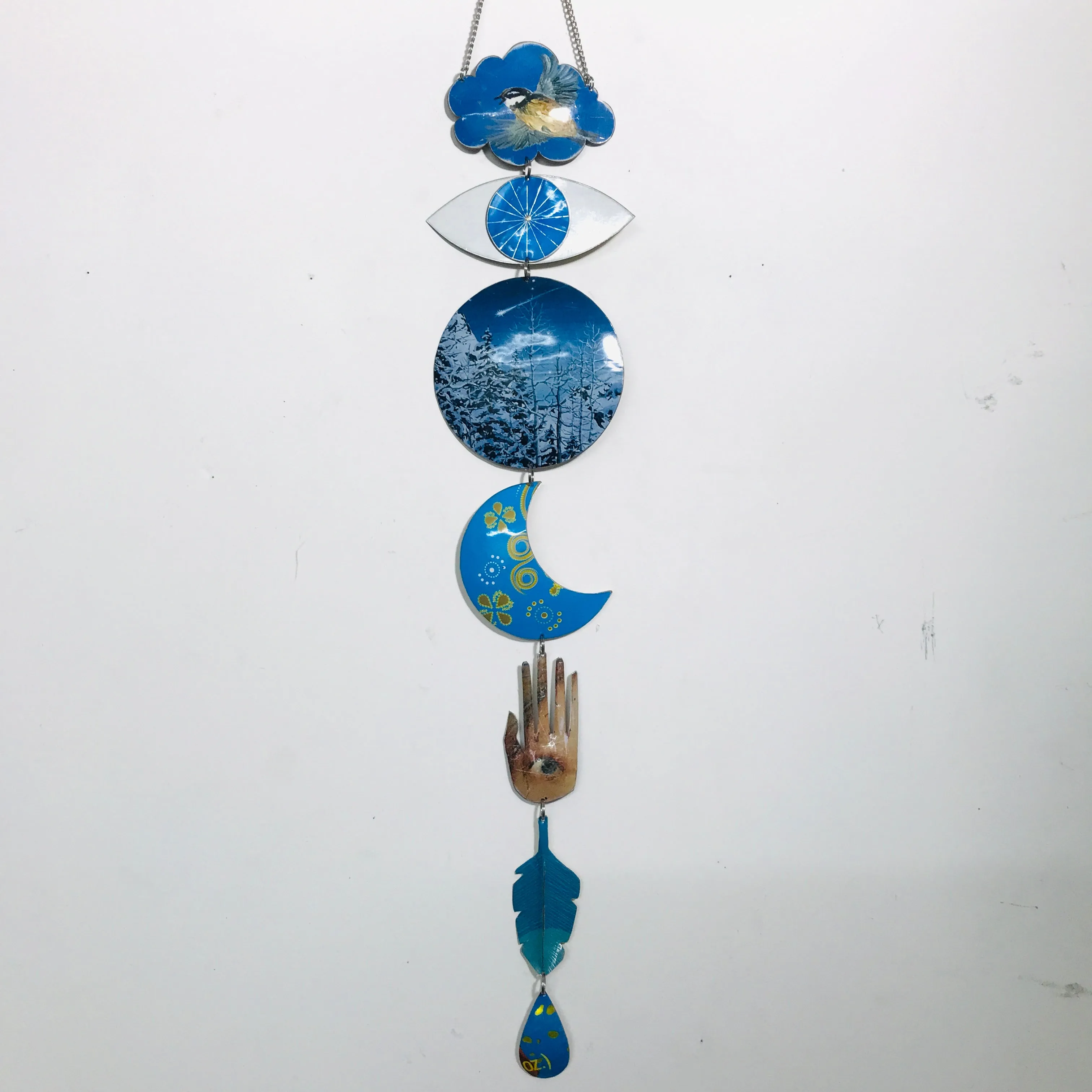 Nuthatch Shooting Star Protective Eye Talisman Wall Hanging