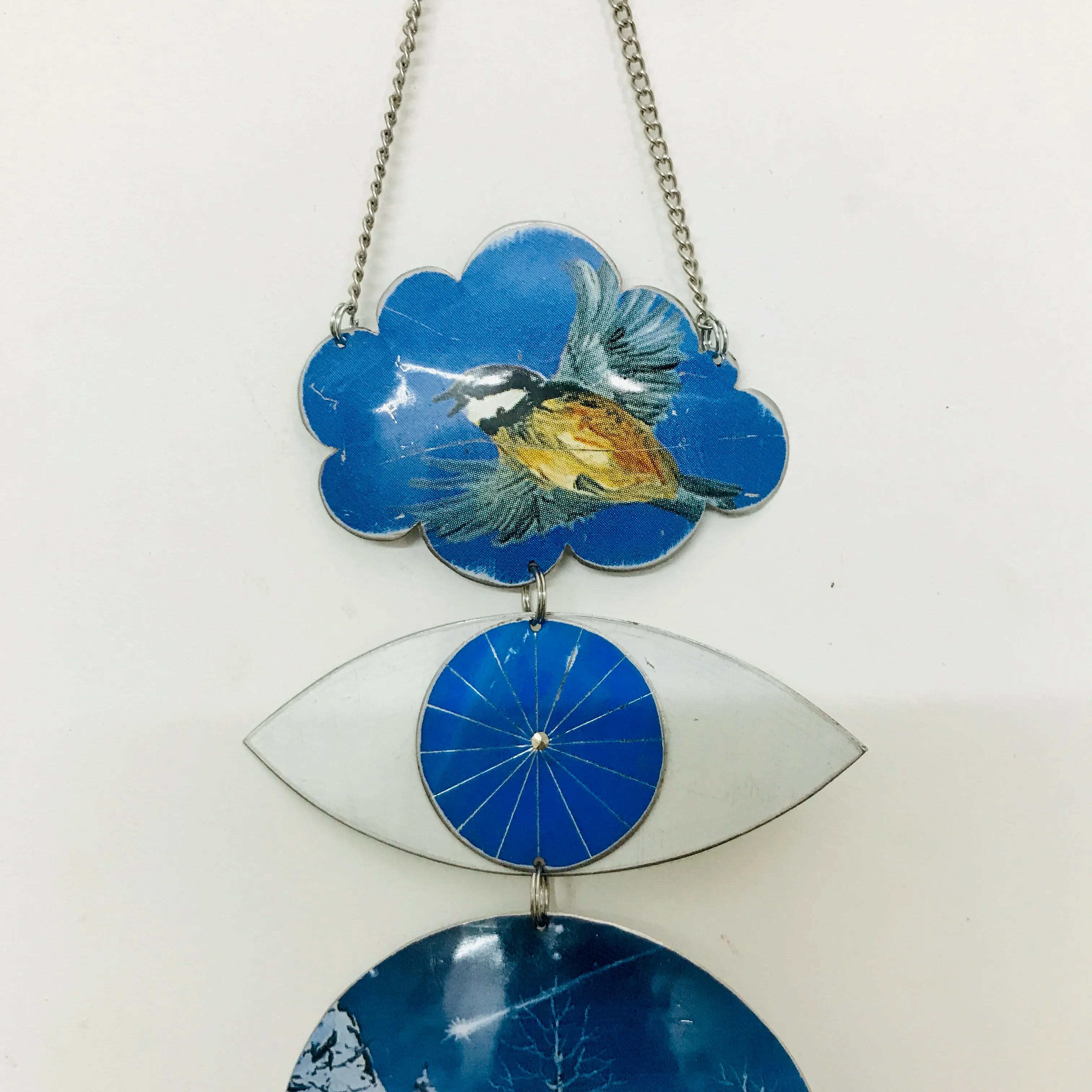 Nuthatch Shooting Star Protective Eye Talisman Wall Hanging