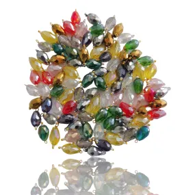 Octagonal Colored Glass Drop Shaped Beads for Jewelry designing, Craft Making or Decor