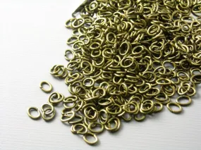 Open Cut Oval Jump Rings, Antique Bronze Plated, 4mmx2.5mm, 23 gauge - 50 pieces