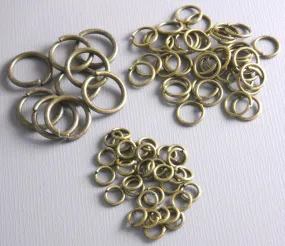 Open Jump Ring Mix - Antique Bronze Plated - 100 pieces (incl. 4mm, 6mm and 10mm rings)