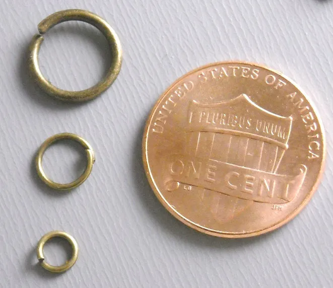 Open Jump Ring Mix - Antique Bronze Plated - 100 pieces (incl. 4mm, 6mm and 10mm rings)