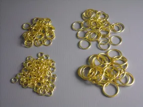 Open Jump Ring Mix - Gold Plated - 100 pieces (includes 4mm, 6mm and 10mm rings)
