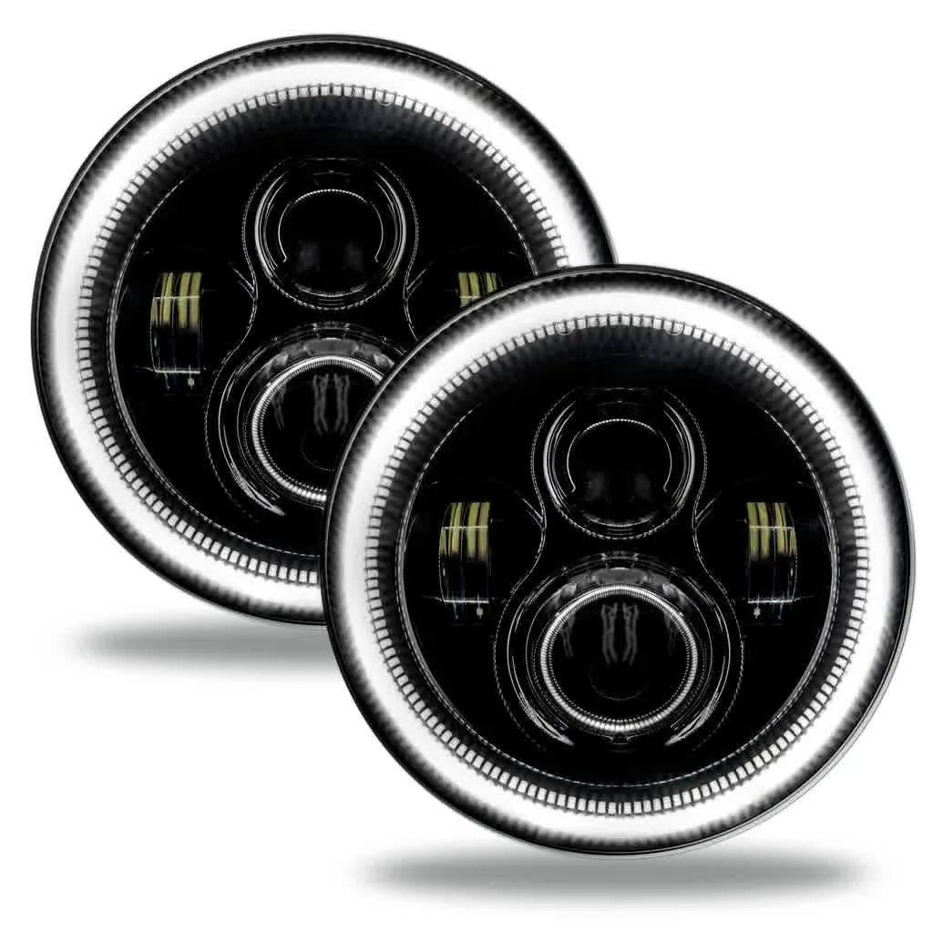 Oracle LED Headlight 7" High Powered [Black Bezel] w/ or w/o Halo