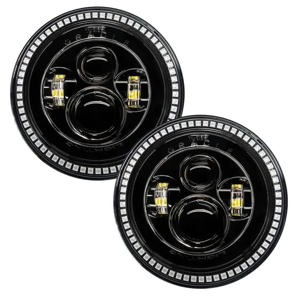 Oracle LED Headlight 7" High Powered [Black Bezel] w/ or w/o Halo