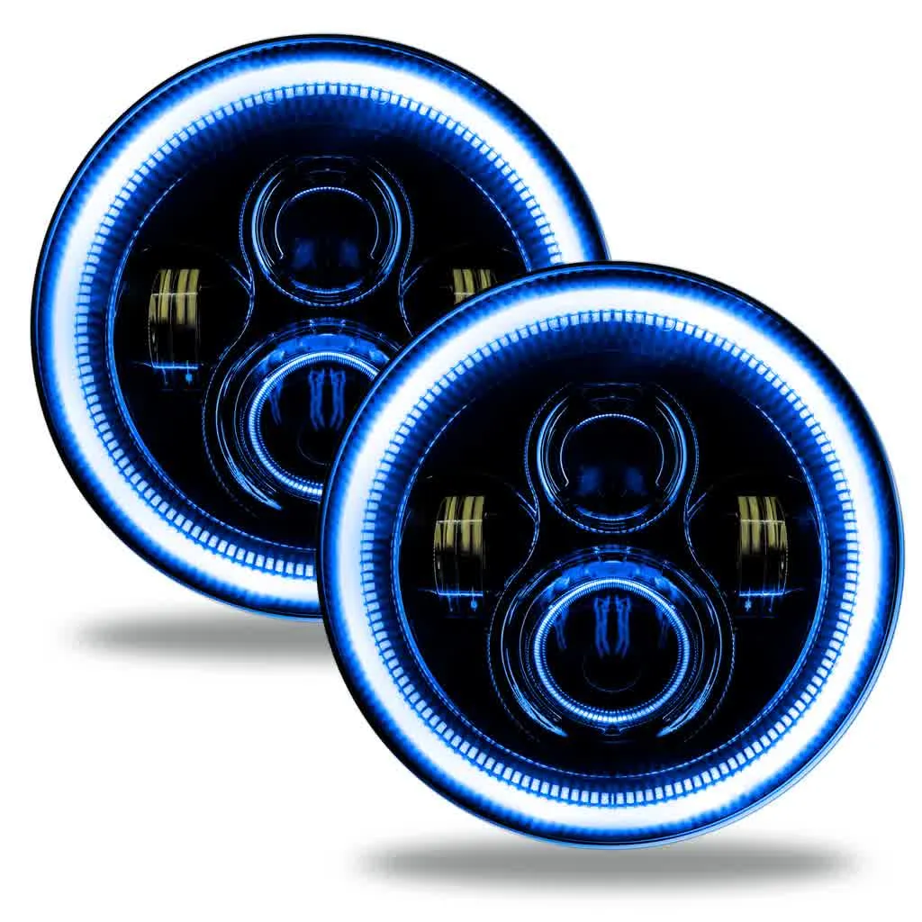 Oracle LED Headlight 7" High Powered [Black Bezel] w/ or w/o Halo