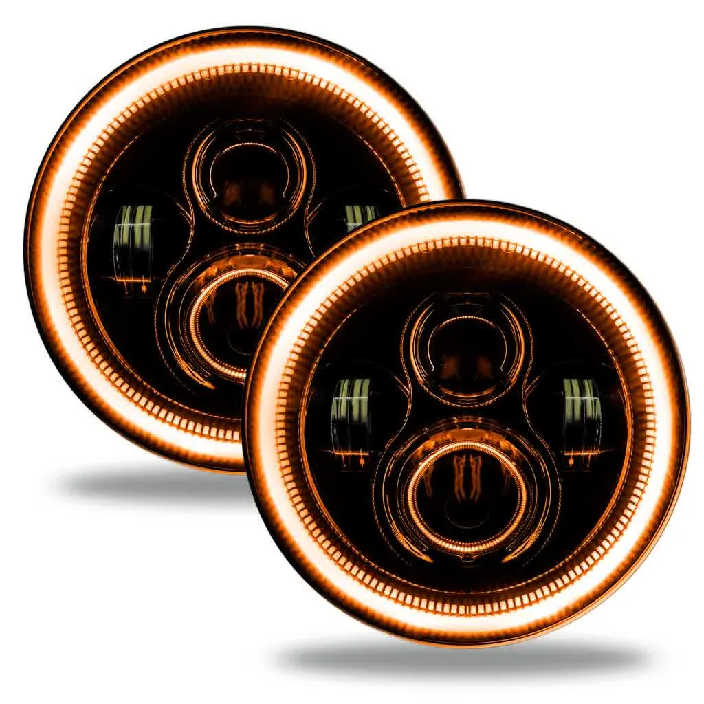 Oracle LED Headlight 7" High Powered [Black Bezel] w/ or w/o Halo