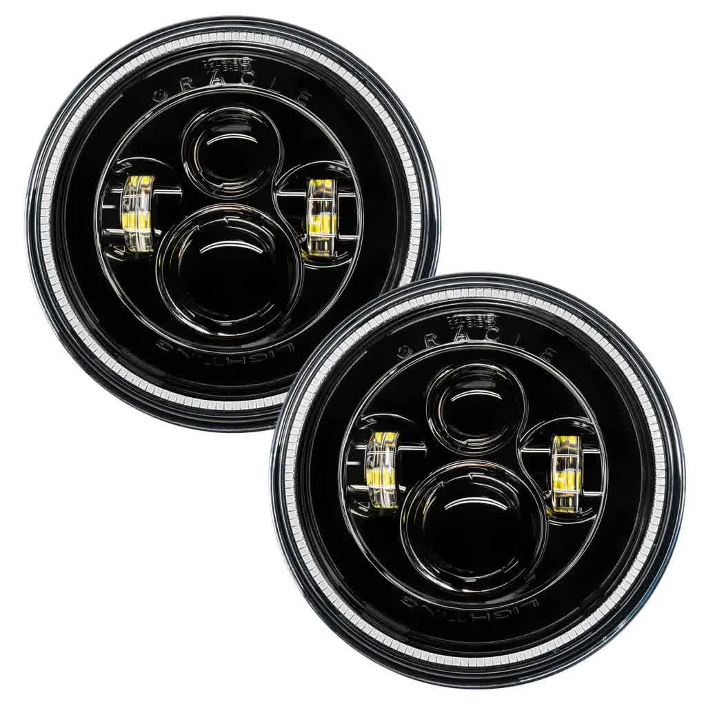 Oracle LED Headlight 7" High Powered [Black Bezel] w/ or w/o Halo