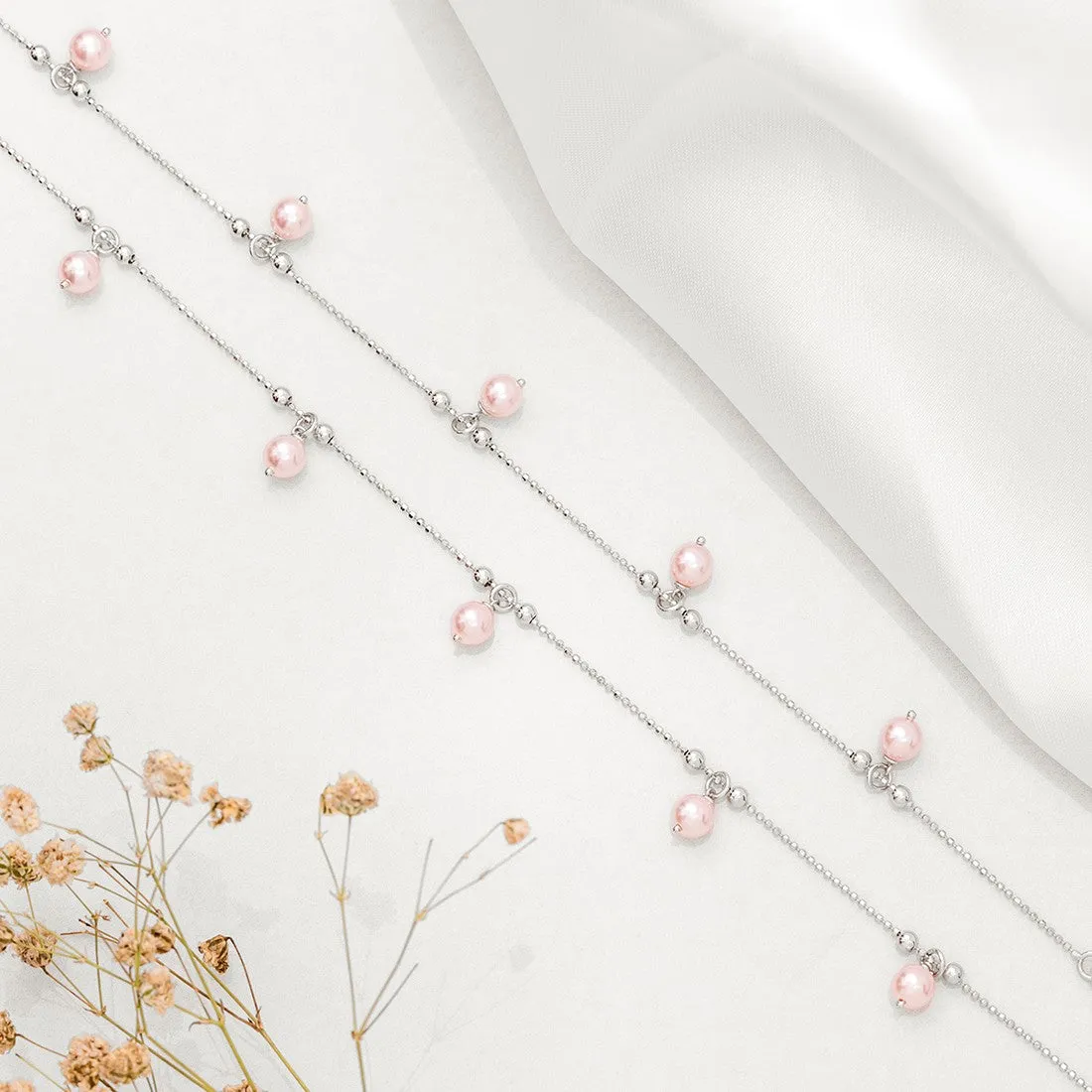 Pearl Drops 925 Sterling Silver Anklet