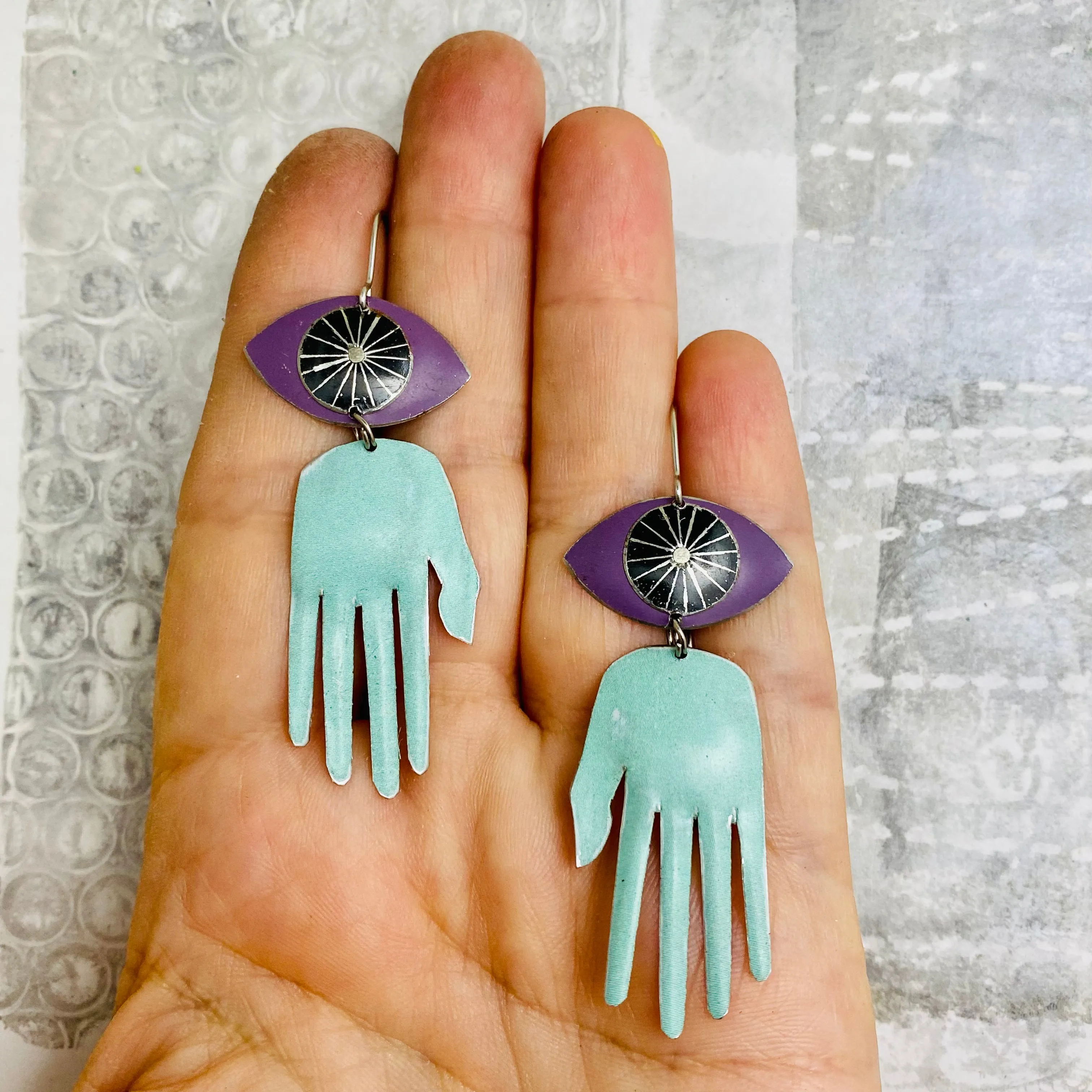 Protective Eye Talisman Tin Earrings