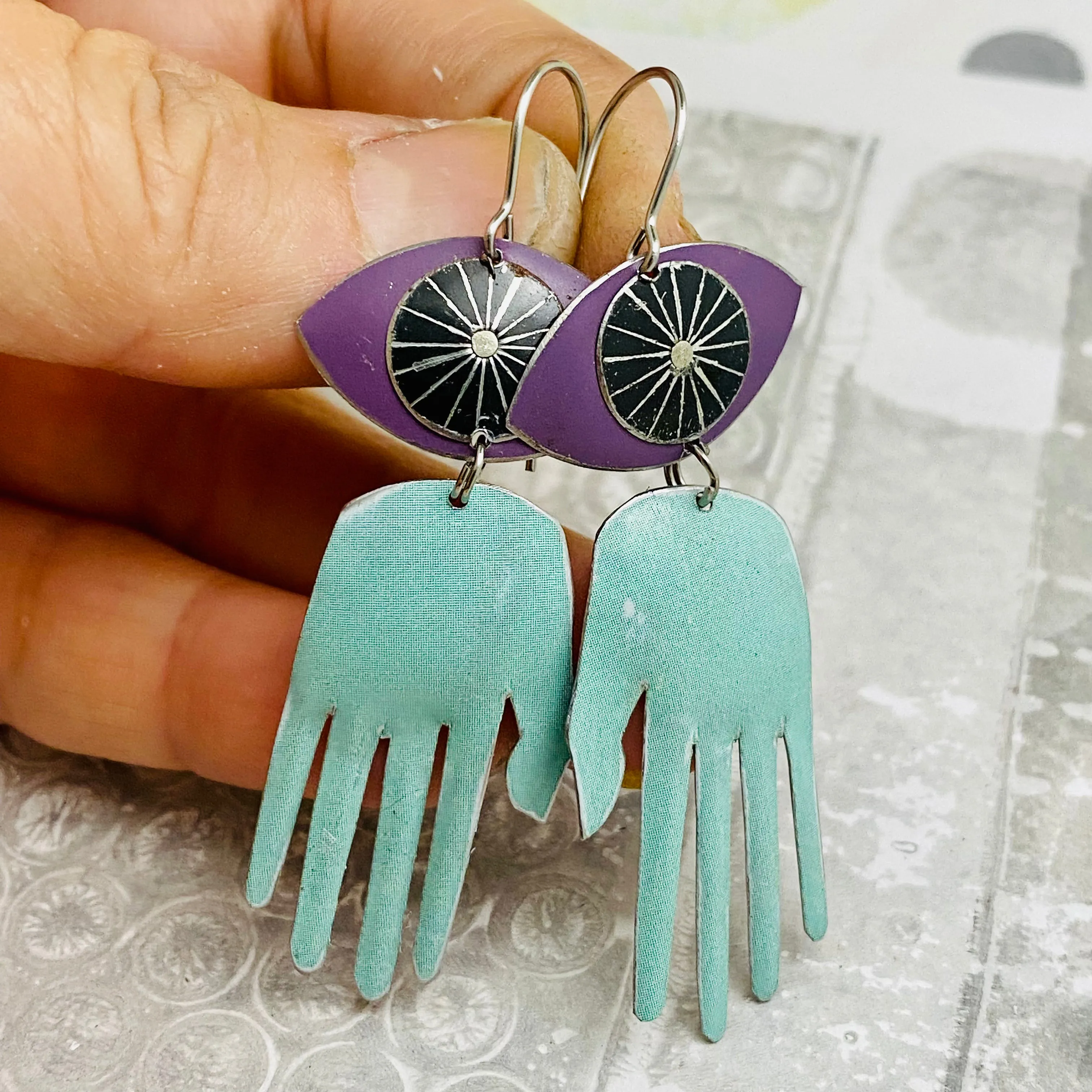Protective Eye Talisman Tin Earrings